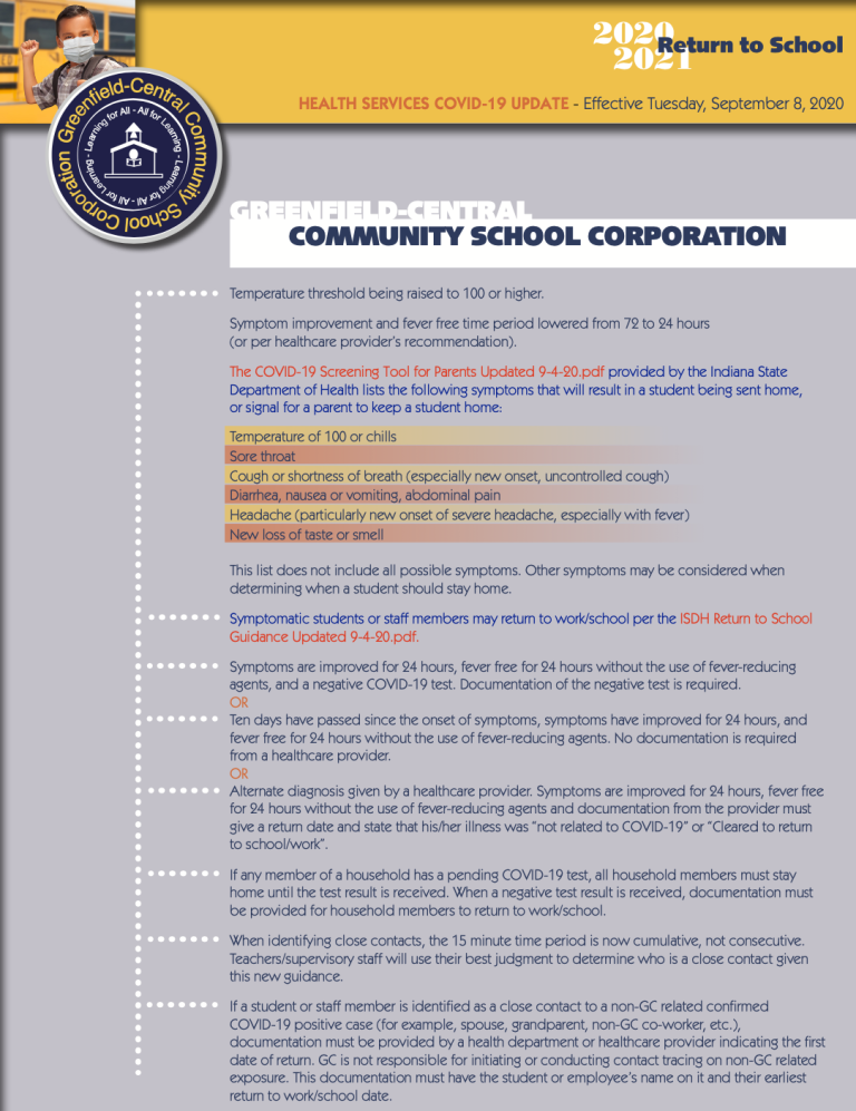Greenfield Central Schools greenfield central 2021 2022 calendar